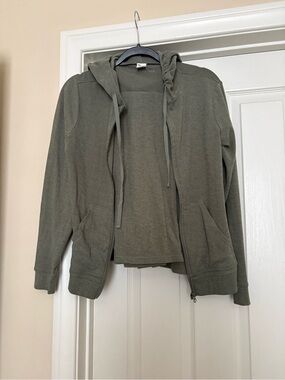 Women's Olive Green Hooded Zip Jacket